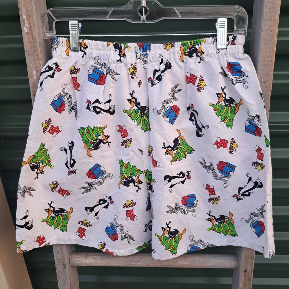 Handmade Looney Tunes Cartoon Holiday Christmas Women's XS Shorts Bugs Bunny